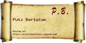 Putz Bertalan névjegykártya